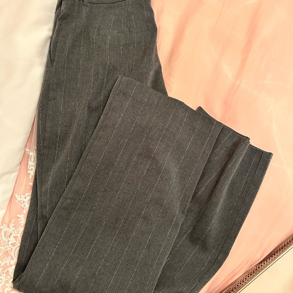 Suzy Shier Charcoal Pinstripe Trousers